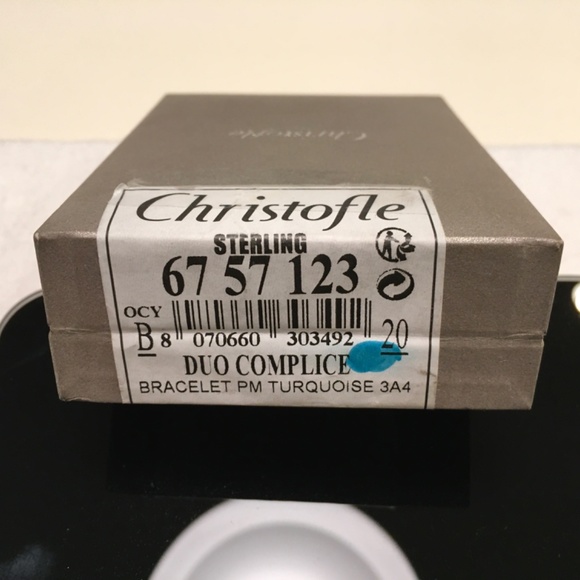 CHRISTOFLE Duo Complice Silver (925)  Leather Wrap Bracelet Turquoise Sm… - Picture 11 of 14